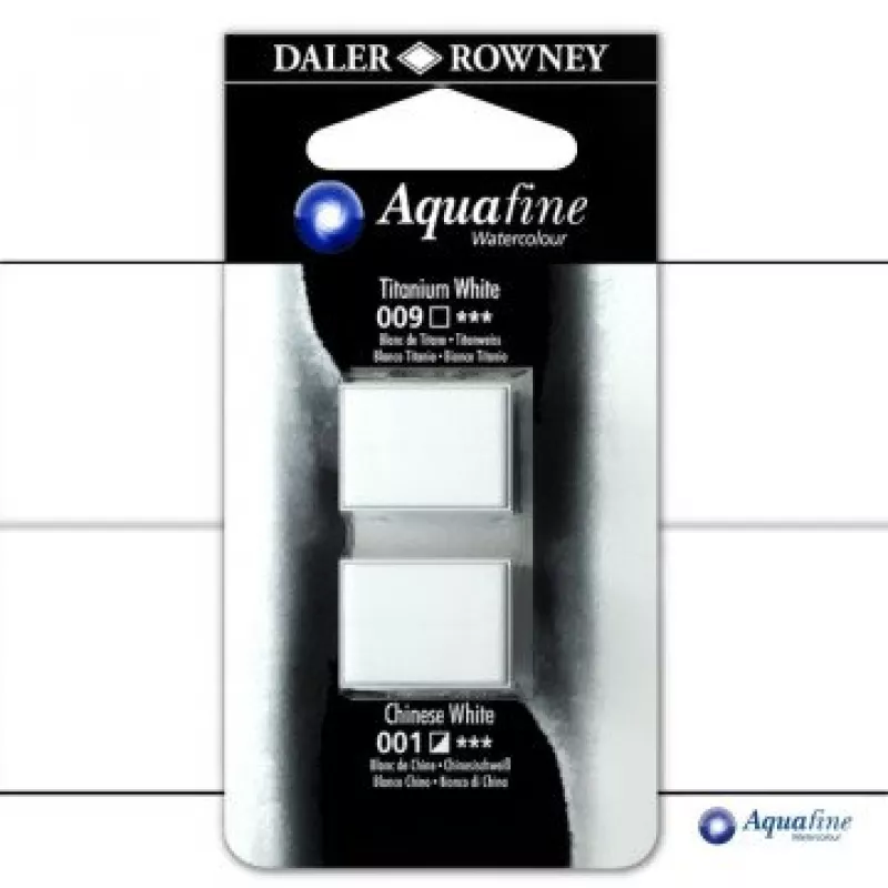 Daler Rowney Aquafine 2 li Sulu boya 009 Titanium White - 001 Chinese White 