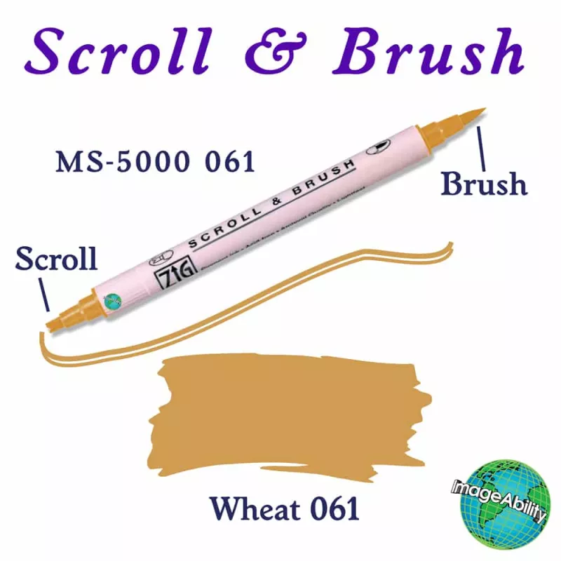 Zig Scroll & Brush Çift Çizgi ve Fırça Uçlu Kaligrafi Kalemi 061 Wheat