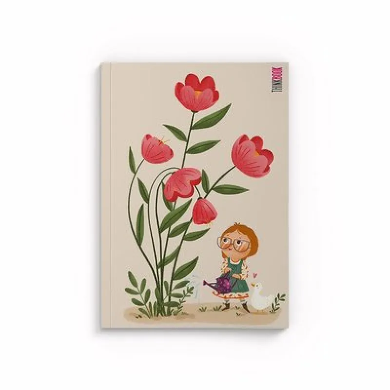 YMN Thinkbook Weasel Flower Burgundy 14X21 112 Syf Renkli Çizsiz Butik Defter