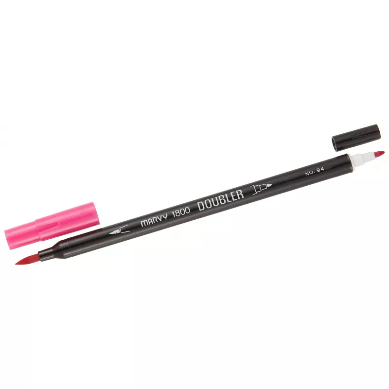Marvy 1800 Doubler Çift Uçlu Brush Pen Fırça Kalem No:94 Scarlet
