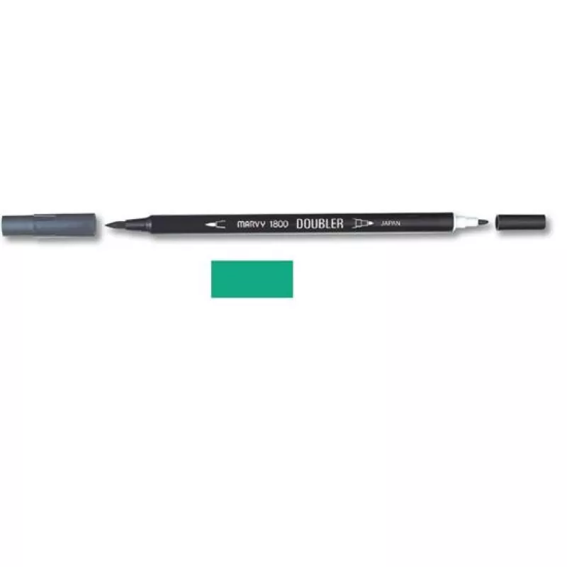 Marvy 1800 Doubler Çift Uçlu Brush Pen Fırça Kalem No:97 Apple Green