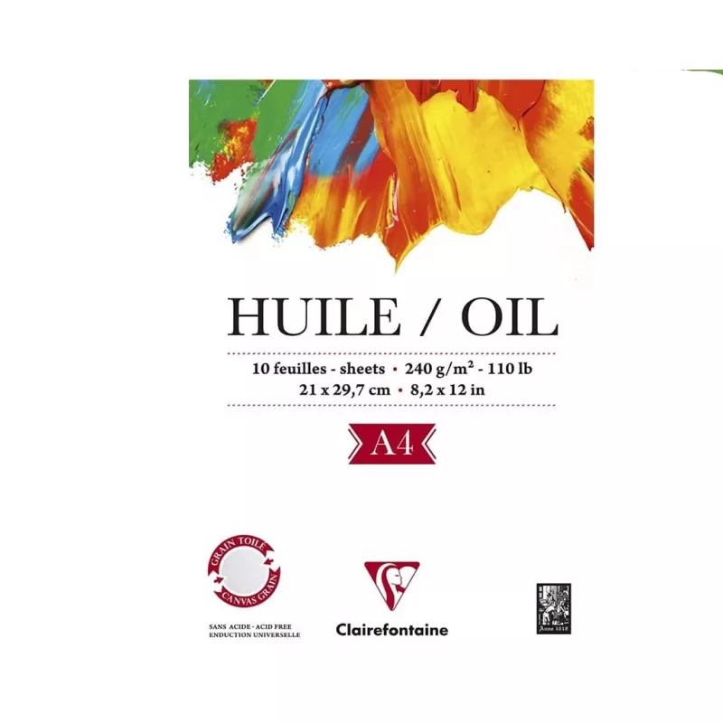 Clairefontaine Huile Oil Yağlı Boya Blok 240 gr A4 10 Yaprak