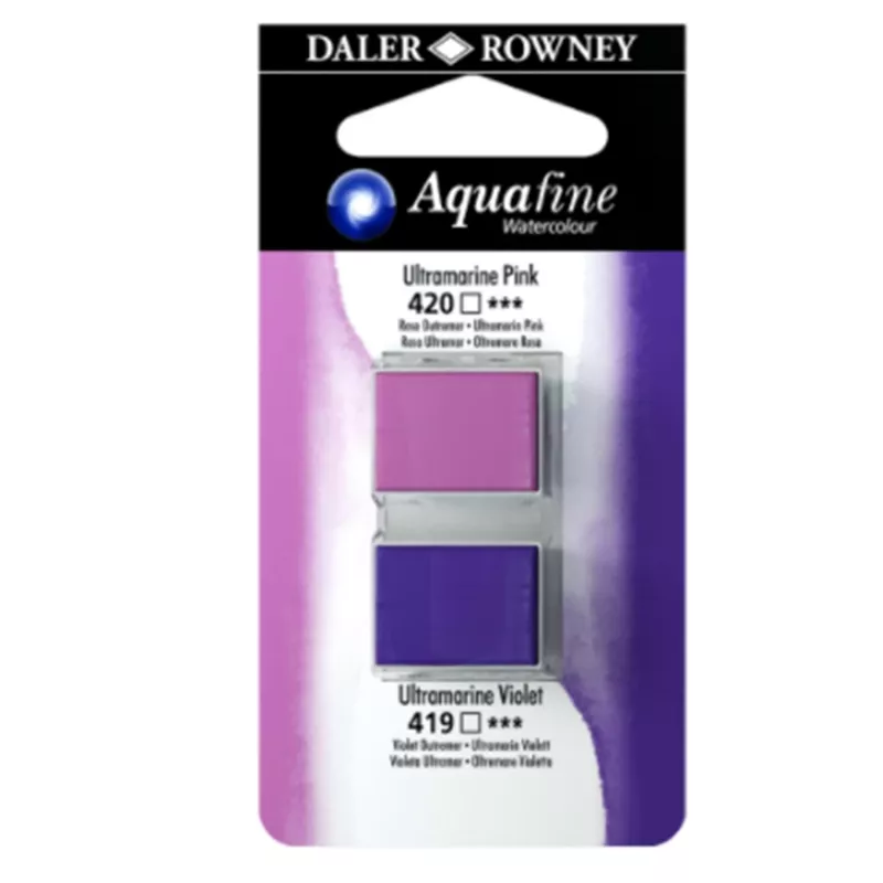 Daler Rowney Aquafine 2 li Sulu boya 420 Ultramarine Pink - 419 Ultramarine Violet