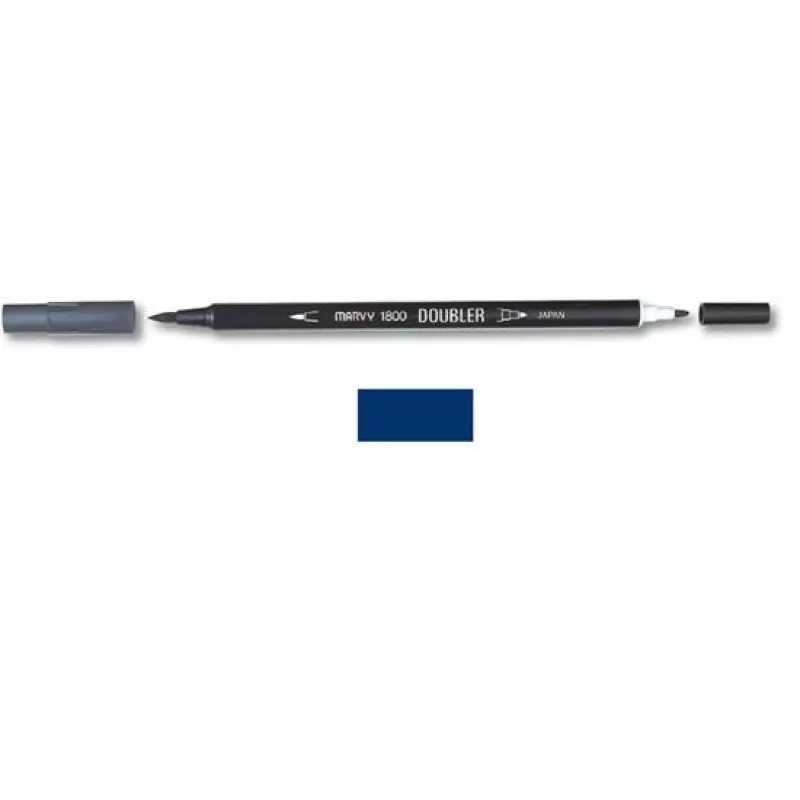 Marvy 1800 Doubler Çift Uçlu Brush Pen Fırça Kalem No:29 Prussian Blue