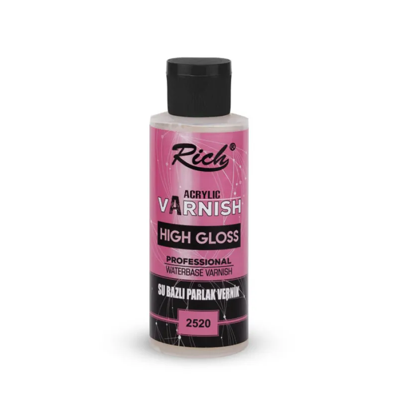 RİCH HIGH GLOSS SU BAZLI PARLAK VERNİK 120 CC 01676