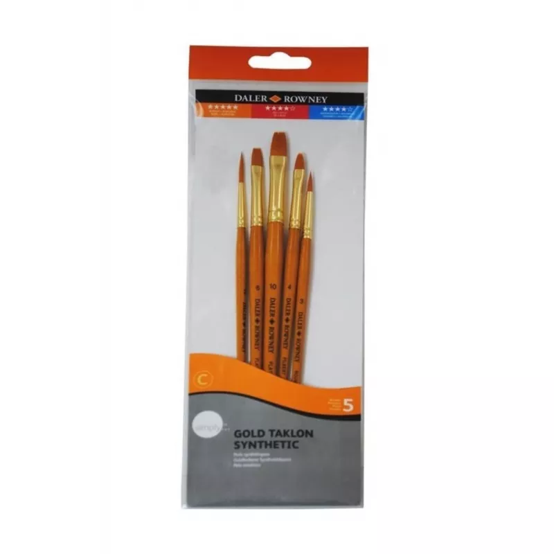 Daler Rowney Simply Gold Taklon Synthetic 5li Fırça Seti Kod:501