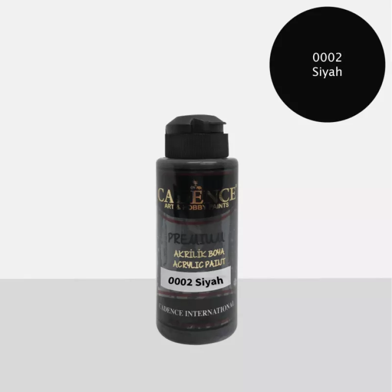 CADENCE PREMİUM AKRİLİK BOYA 120 ML 0002 SİYAH