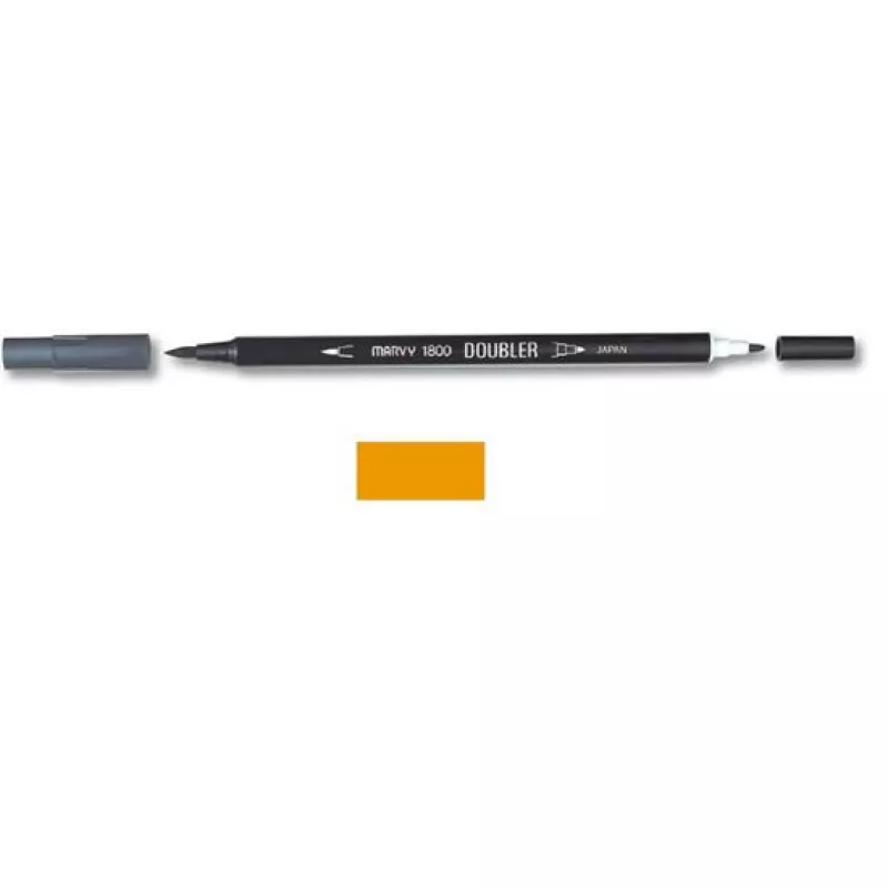 Marvy 1800 Doubler Çift Uçlu Brush Pen Fırça Kalem No:13 Ocher