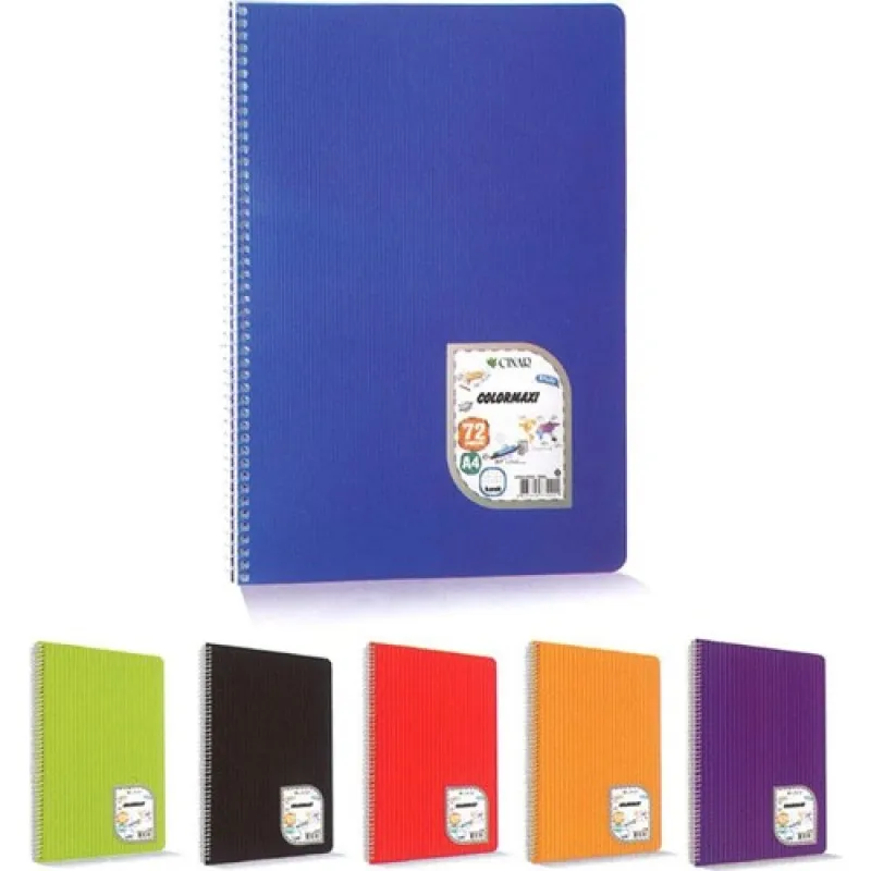 ÇINAR COLORMAXI DEFTER A-4 SPİRALLİ PP KAPAK 72 YP KARELİ