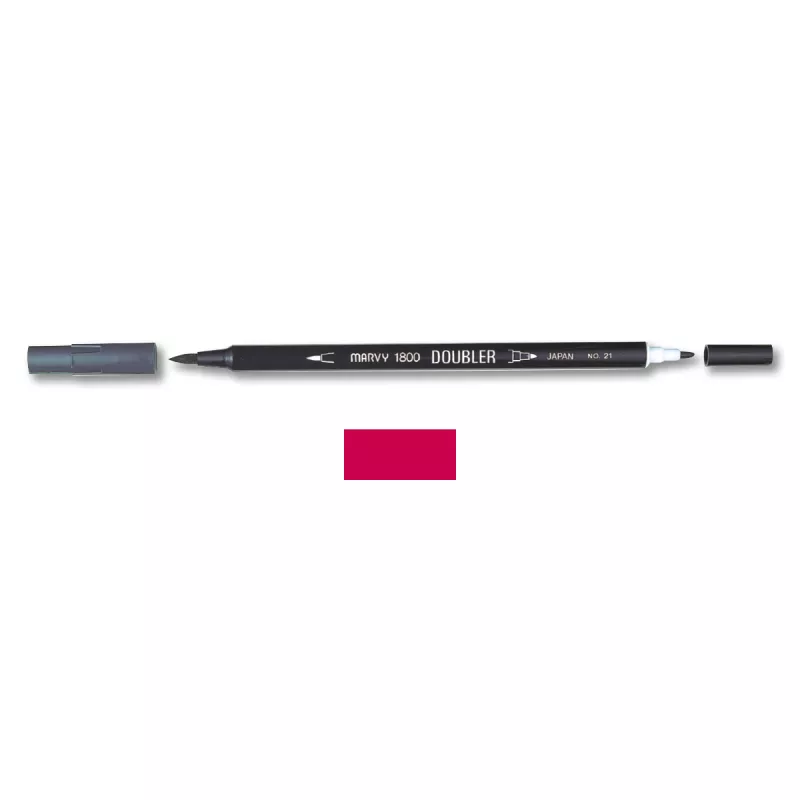 Marvy 1800 Doubler Çift Uçlu Brush Pen Fırça Kalem No:46 Crimson Lake