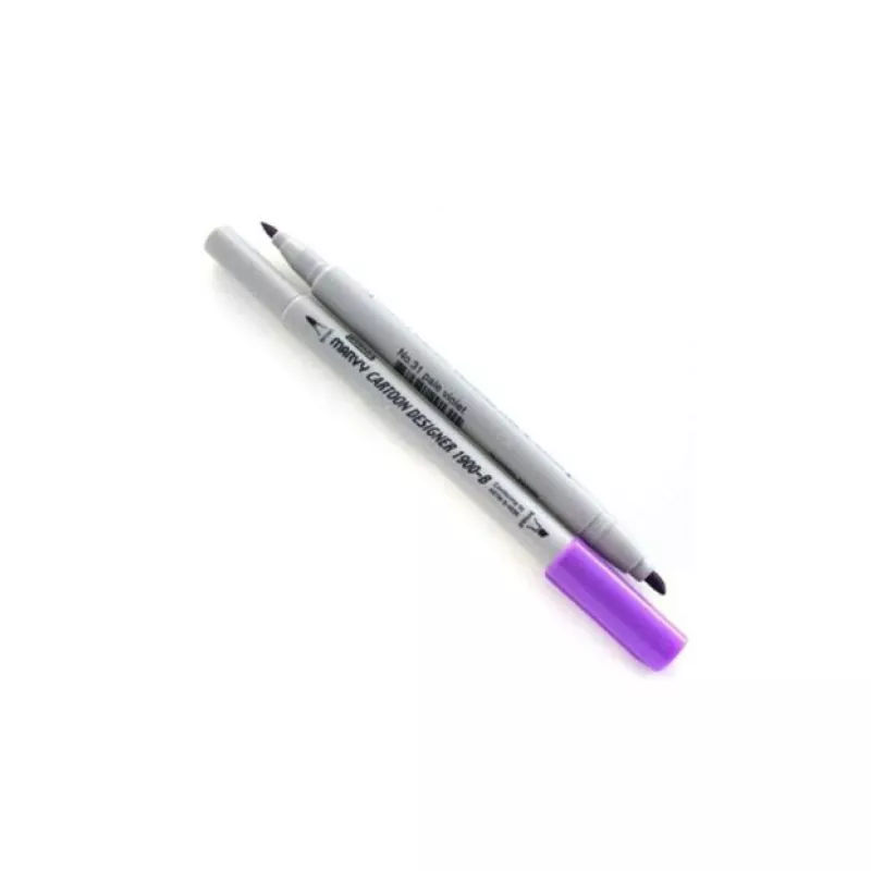 MARVY Cartoon Designer 1900-B Çift Uçlu Grafik & Brush Marker No:31 Pale Violet