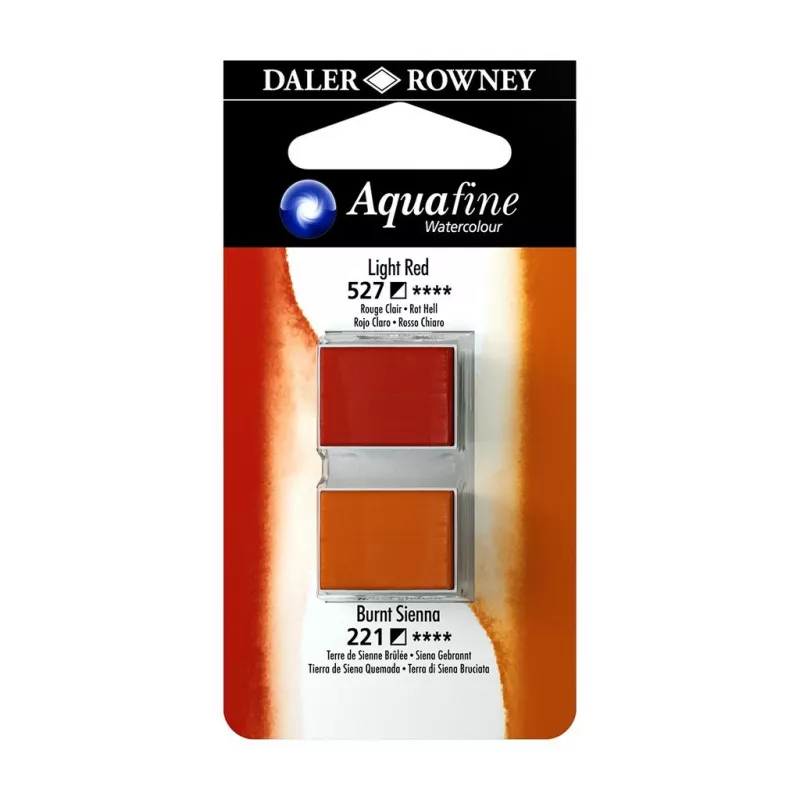 Daler Rowney Aquafine 2 li Sulu boya 527 Light Red - 221 Burnt Sienna