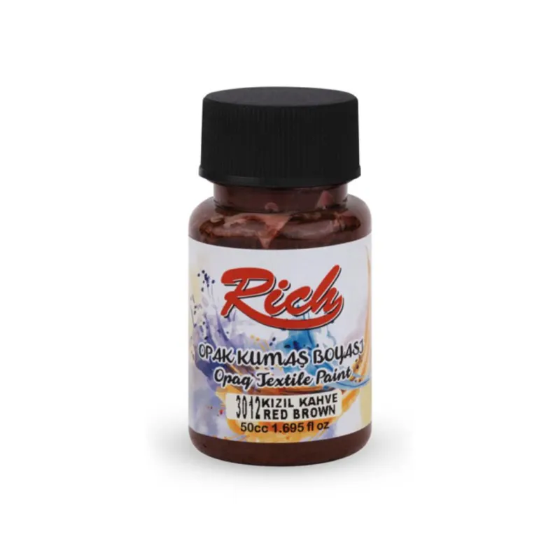 RİCH AKRİLİK KUMAŞ BOYASI 50 CC KIZIL KAHVE