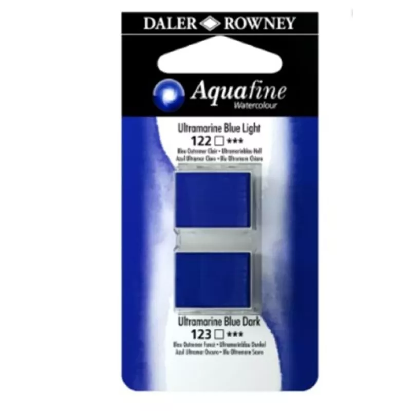 Daler Rowney Aquafine 2 li Sulu boya 122 Ultramarine Blue Light - 123 Ultramarine Blue Dark
