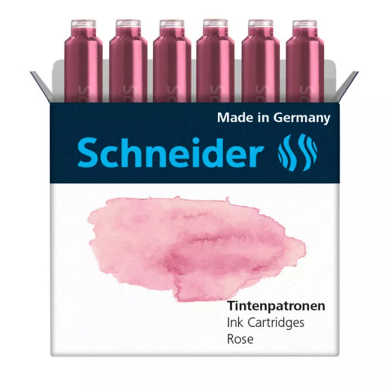 Schneider Tintenpatronen 6'lı Gül (Rose) Renk Dolma Kalem Kartuşu 166129