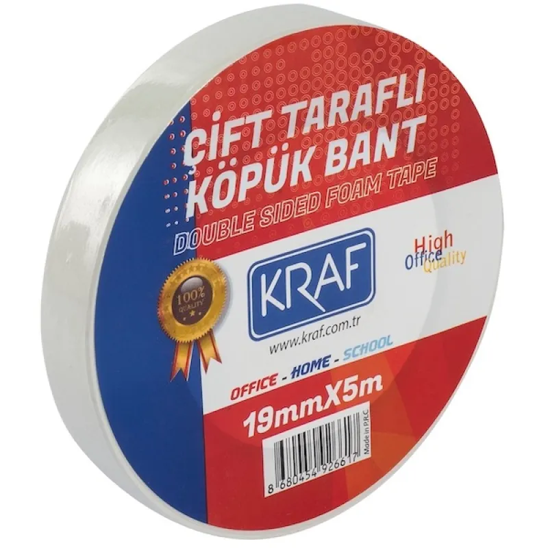 KRAF ÇİFT TARAFLI KÖPÜK BANT 19MMX5M