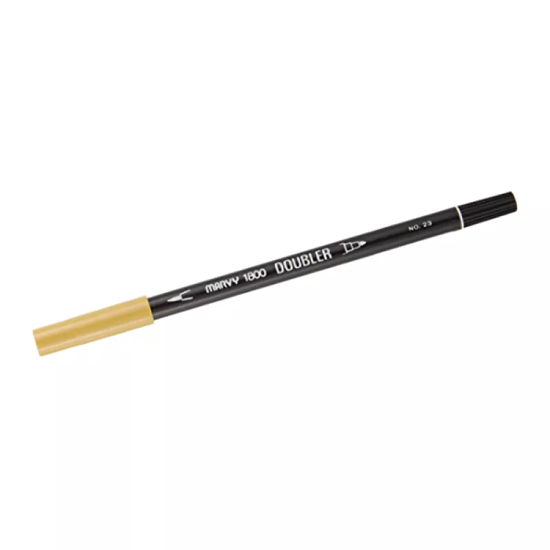 Marvy 1800 Doubler Çift Uçlu Brush Pen Fırça Kalem No:23 Gold Ocher