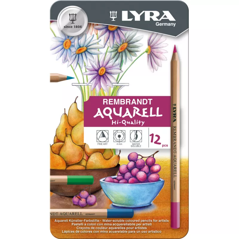 Lyra Rembrandt aquarell Water Colours pencils 12li (Sulandırılabilen boya kalemi)