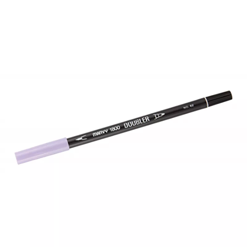 Marvy 1800 Doubler Çift Uçlu Brush Pen Fırça Kalem No:62 Wisteria