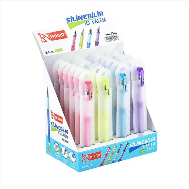 MİKRO MK-7301 SİLİNEBİLİR JEL KALEM 24 LÜ ŞAH-MK7301