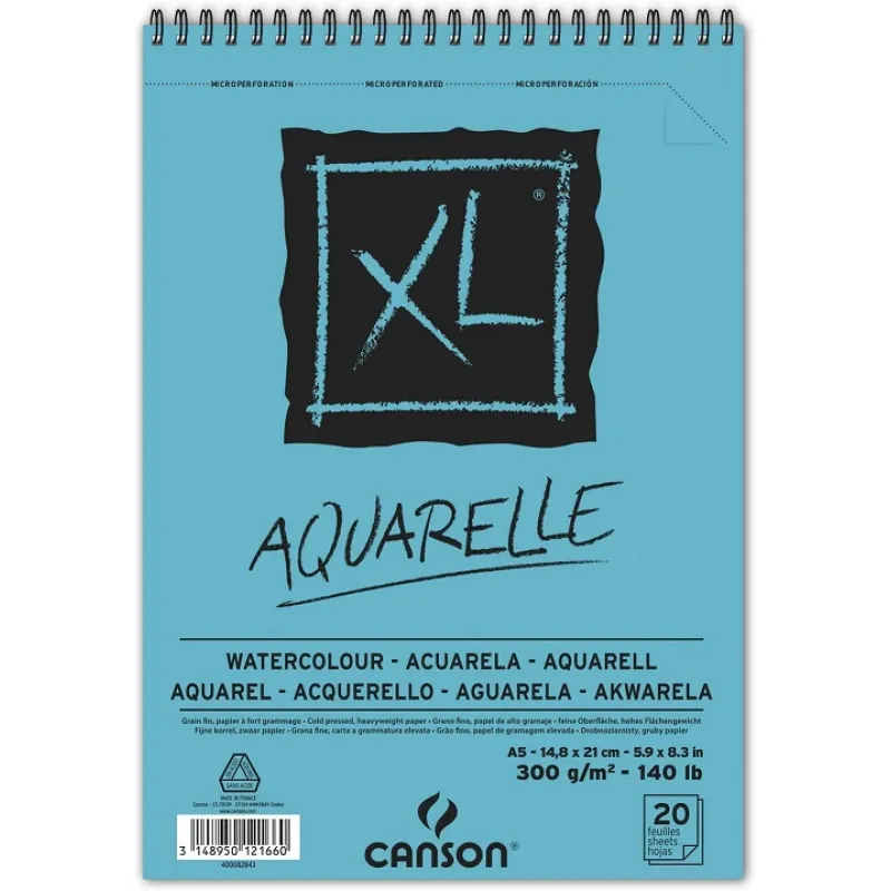 CANSON SULU BOYA BLOĞU XL AQUARELLE SPİRALLİ A5 300 GR 20 SF 400082843