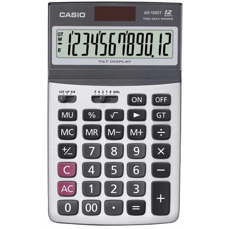 CASIO HESAP MAKİNESİ MASAÜSTÜ AX-120ST 12 HANE