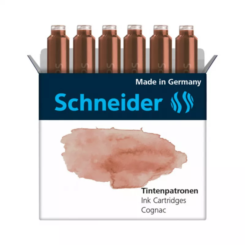 Schneider Tintenpatronen 6'lı Açık Kahve (Cognac) Renk Dolma Kalem Kartuşu 166107