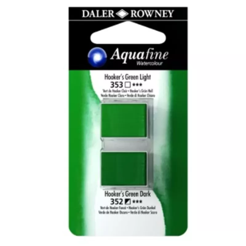 Daler Rowney Aquafine 2 li Sulu boya 353 Hooker's Green Light - 352 Hooker's Green Dark 