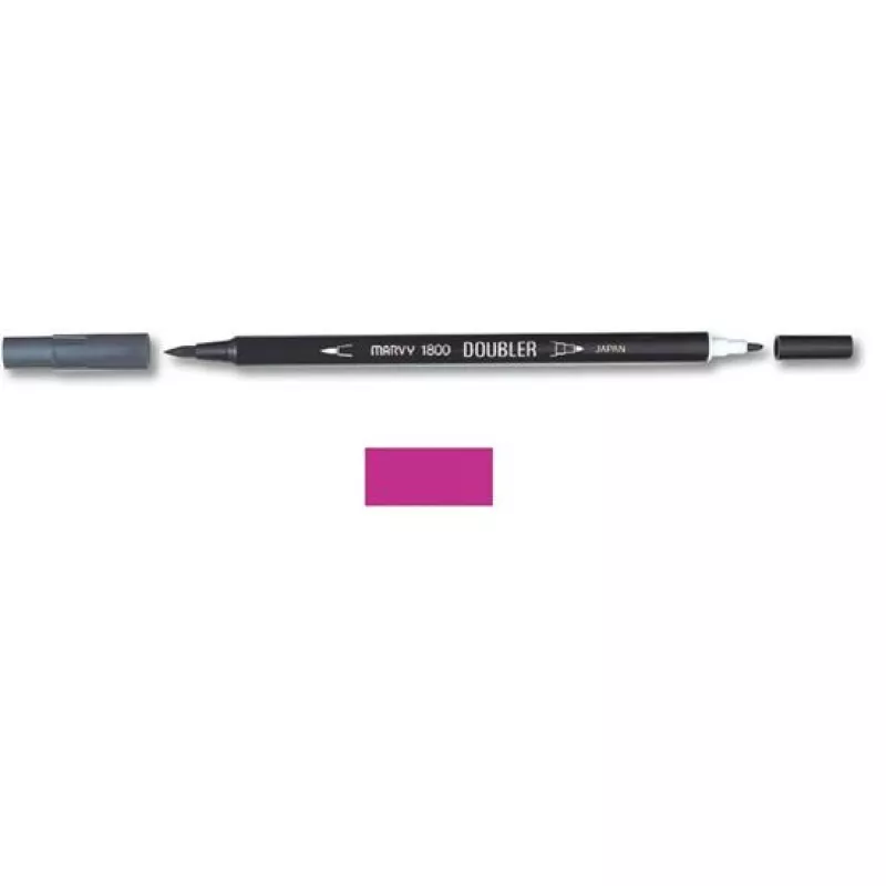 Marvy 1800 Doubler Çift Uçlu Brush Pen Fırça Kalem No:20 Magenta