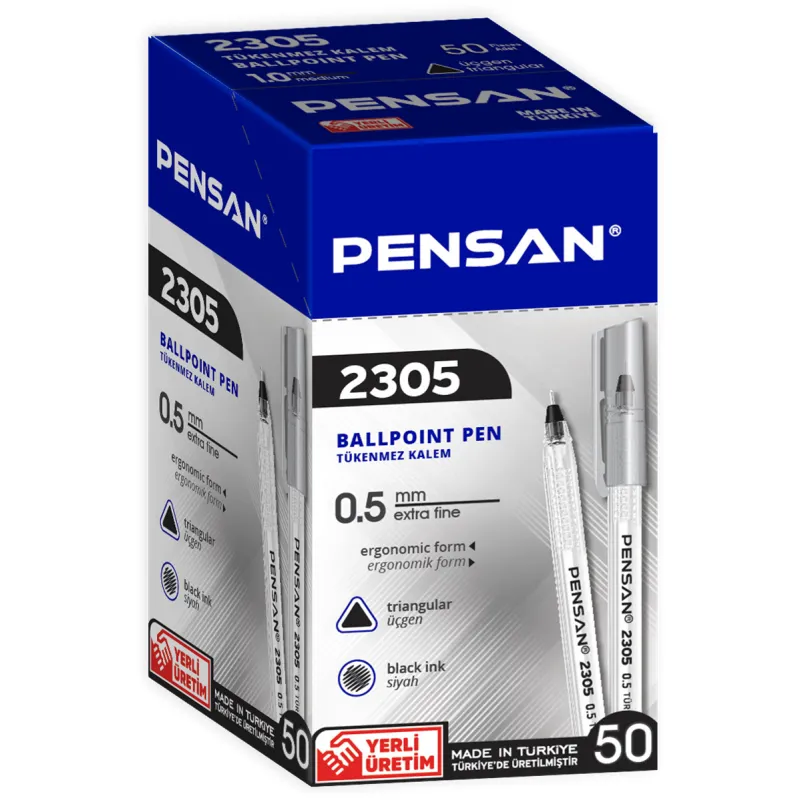 PENSAN 2305 SİYAH TÜKENMEZ KALEM ÜÇGEN 0.5