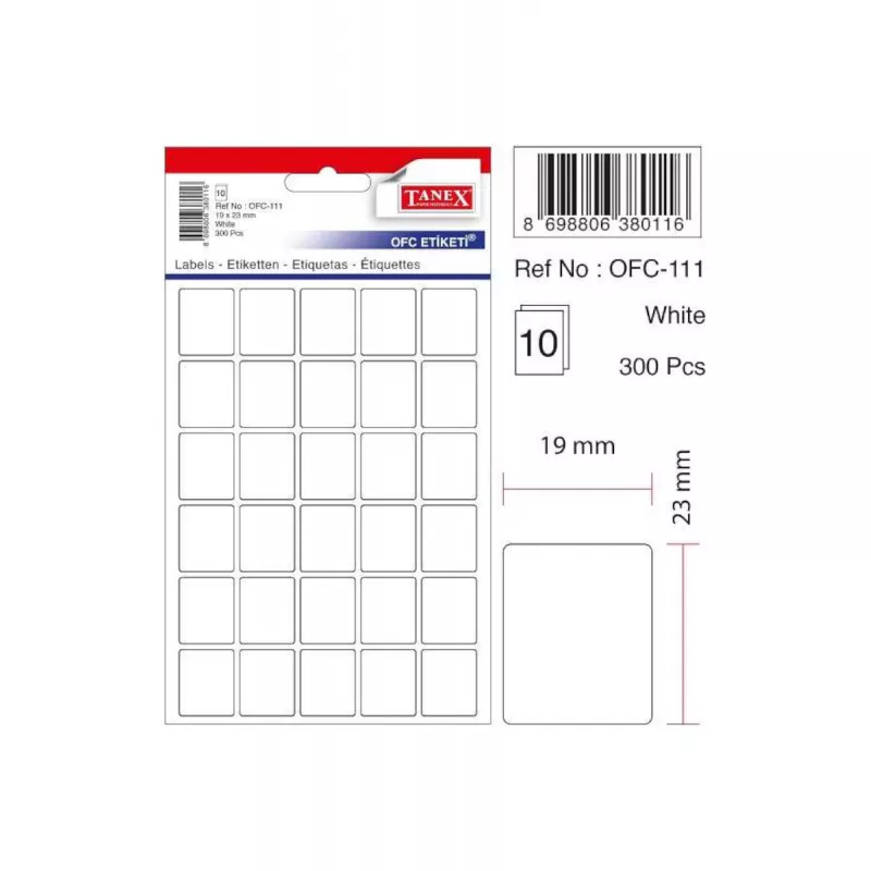  TANEX OFİS ETİKETİ OFC-111 BEYAZ