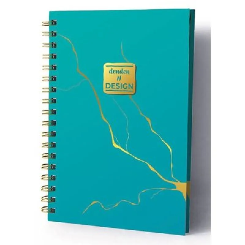 YMN Denden Mermer Turkuaz 17x24 Defter Spiralli 224 Sayfa Yarı Sert Kapak Çizgili