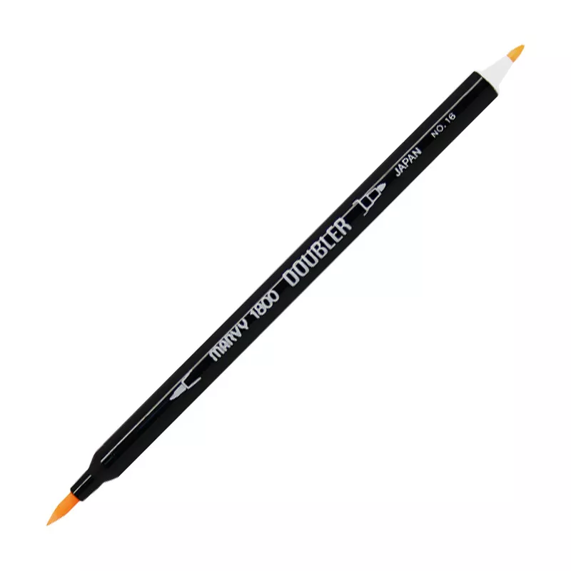 Marvy 1800 Doubler Çift Uçlu Brush Pen Fırça Kalem No:16 Pale Orange