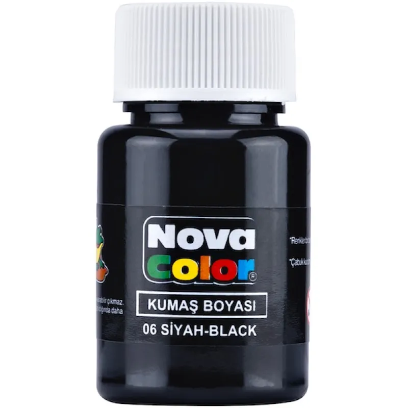 NOVA COLOR KUMAŞ BOYASI ŞİŞE 35 CC SİYAH NC-164
