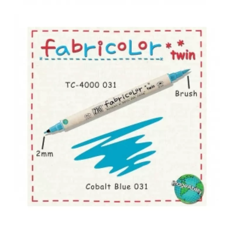 ZIG FABRICOLOR ÇİFT UÇLU TWIN KUMAŞ KALEMİ COBALT BLUE 031