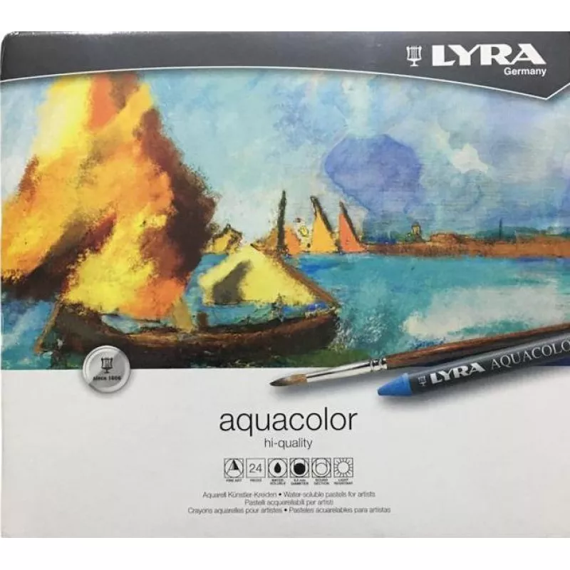 Lyra Aquacolor Sulandıralabilir Pastel Boya 24'lü Metal Kutu