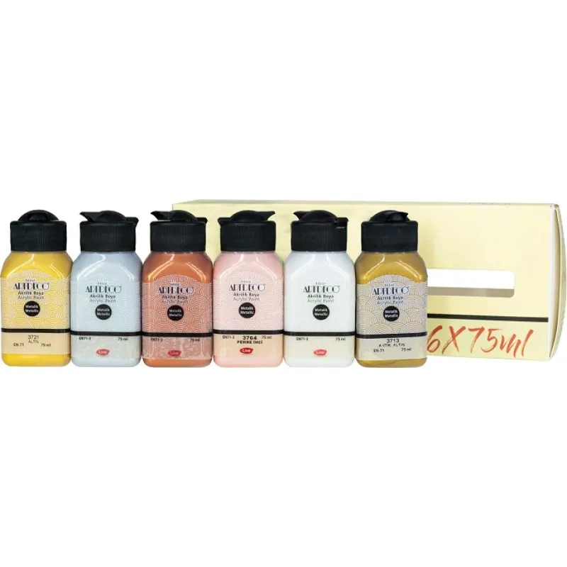 ARTDECO AKRİLİK BOYA SETİ 6x75 ML METALİK RENKLER Y-070I-AS3